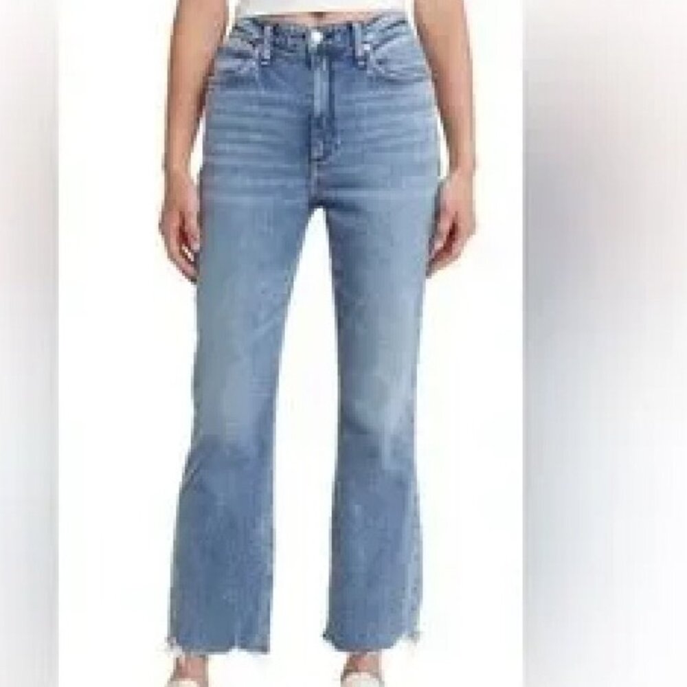 rag & bone Denim Jean Nina High Rise Ankle Flare, Raw Hem, Size 26